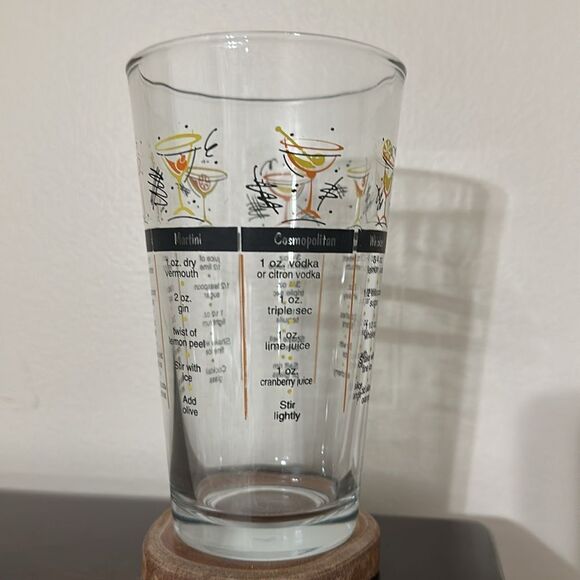 Vintage Cocktail Recipe Mixer Glass - Picture 3 of 6